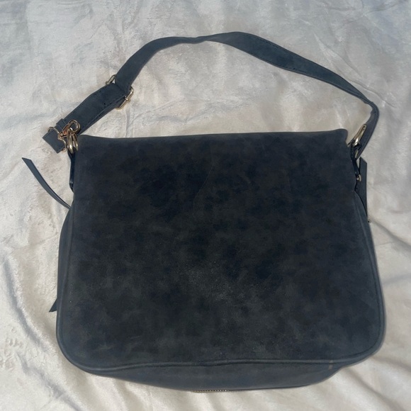 Dark Gray and Gold Crossbody Bag with Adjustable Strap - Picture 7 of 9